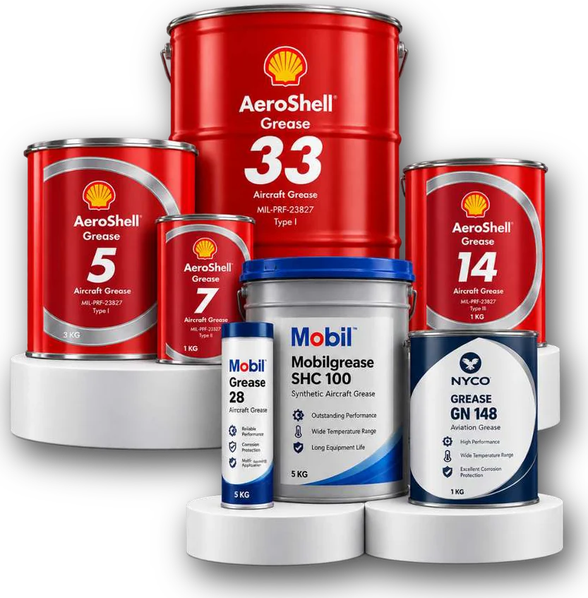 AeroShell, Mobil and NYCO aviation greases