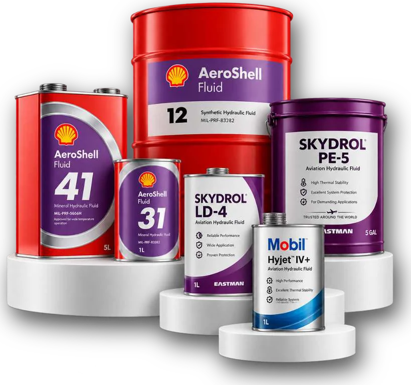 AeroShell, Skydrol and Mobil HyJet hydraulic fluids