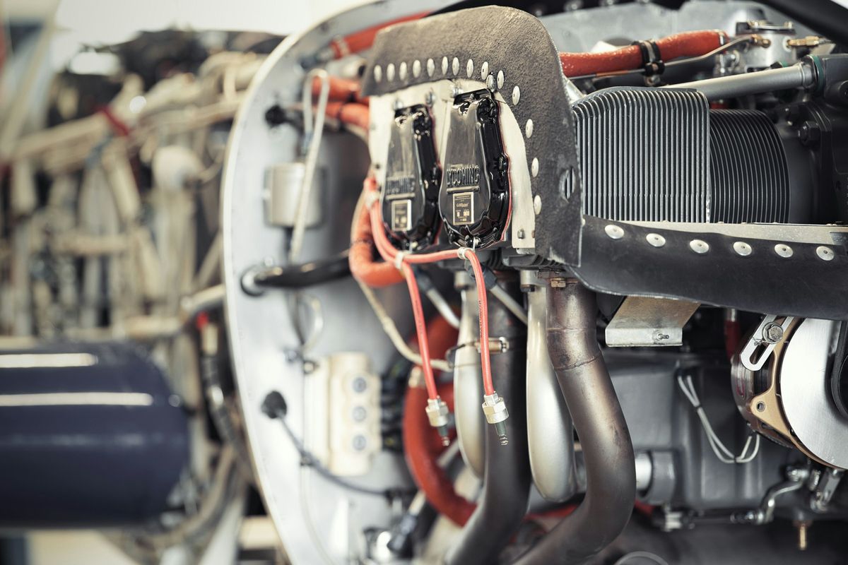 Aircraft engine during maintenance